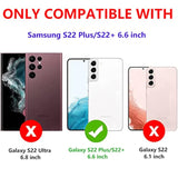 Samsung Galaxy S22 Plus 3-Layer Military Grade Protective Case Cover with Kickstand, Black and Black