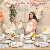 175Pcs Spring Baby In Bloom Baby Shower Decorations Plates Set, Wildflower Floral Baby Shower Paper Plates Napkins Cups And Cutlery Set For 25 Guests