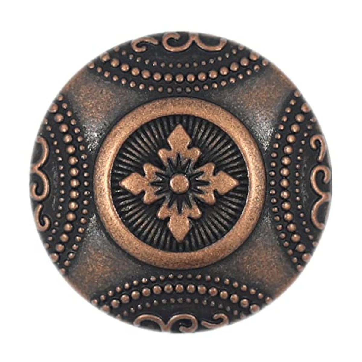 12 Pieces Rosette Pattern Metal Shank Buttons. 23Mm (7/8 Inch) (Antiqu