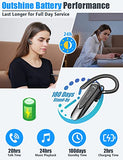 Bluetooth Earpiece Wireless Cvc8.0 Headset For Cell Phone Dual Mic Noise Canceling Earpiece Phone With Mute Key 20H Talk 180 Days Standby For Iphone Android Home Office Driving (1 Pack)