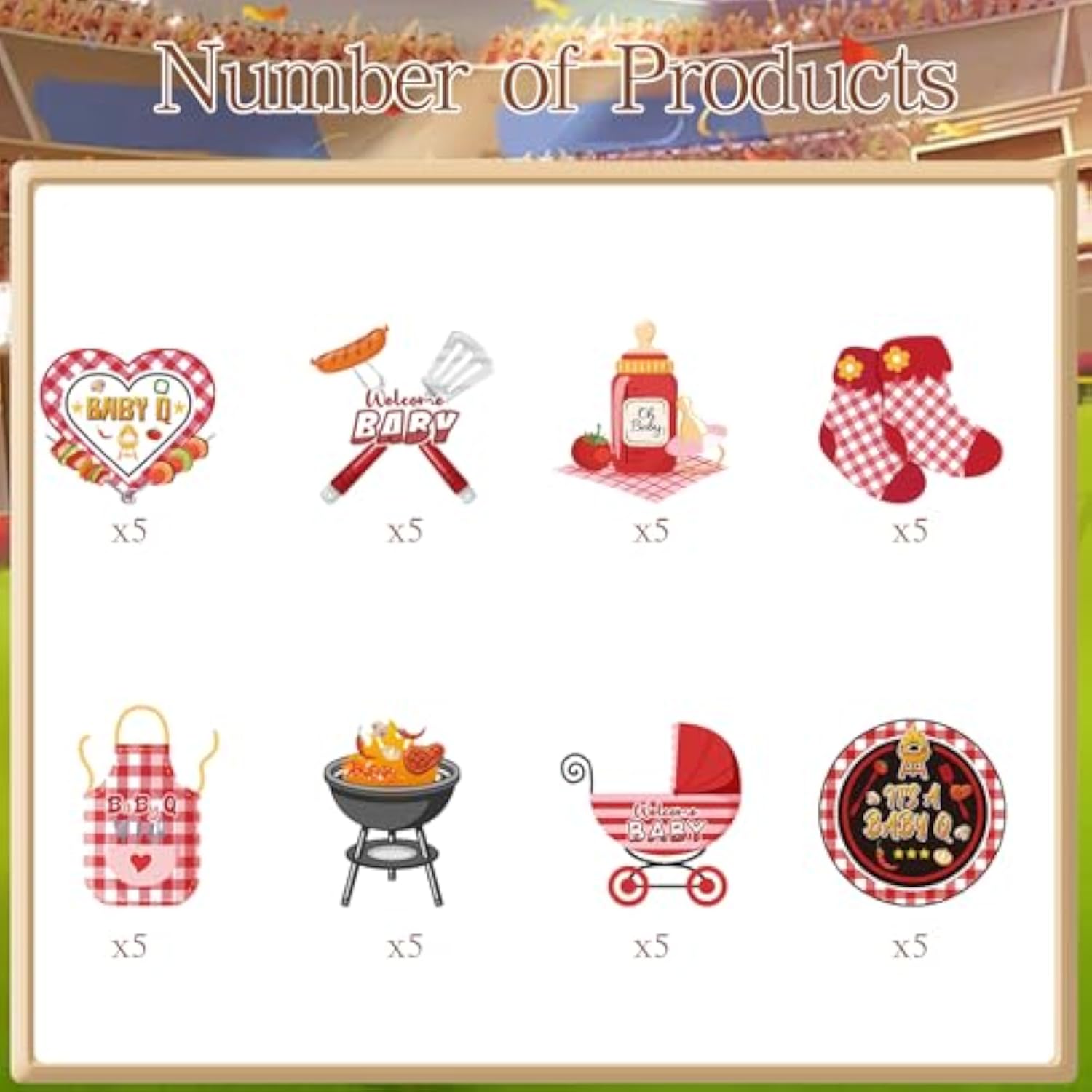 Bbq Baby Shower Decorations - 40Pcs Baby Q Baby Shower Decorations Cupcake Toppers Cupcake Picks Cake Decor Barbeque Picnic Themed Party Supplies Summer Gender Reveal Party Decor