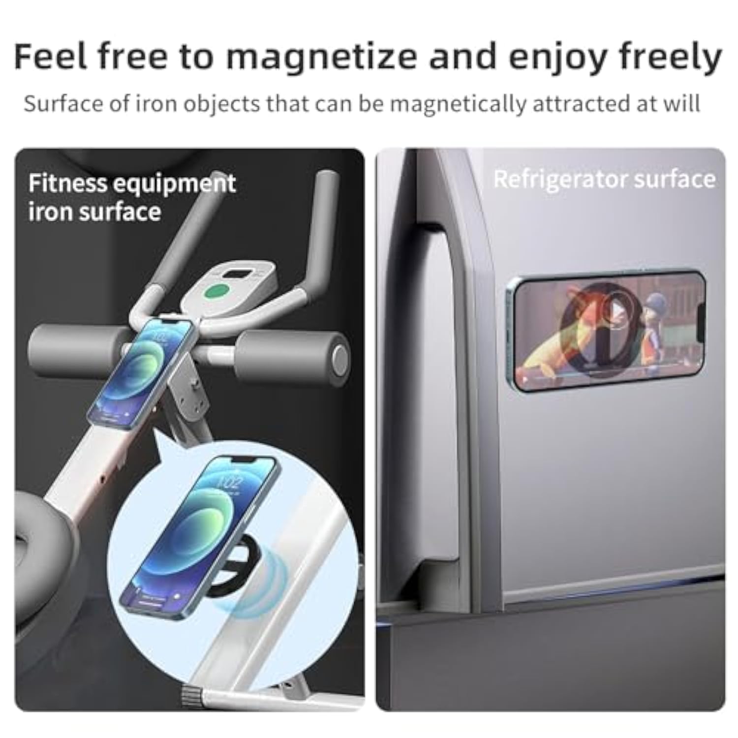 Dual Magnetic Phone Holder for Car/Gym, Strong Mount for MagSafe iPhone 12-15