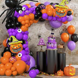 Halloween Balloon Arch Garland Kit Black Orange Purple Confetti Pumpkin Balloons Party Decor
