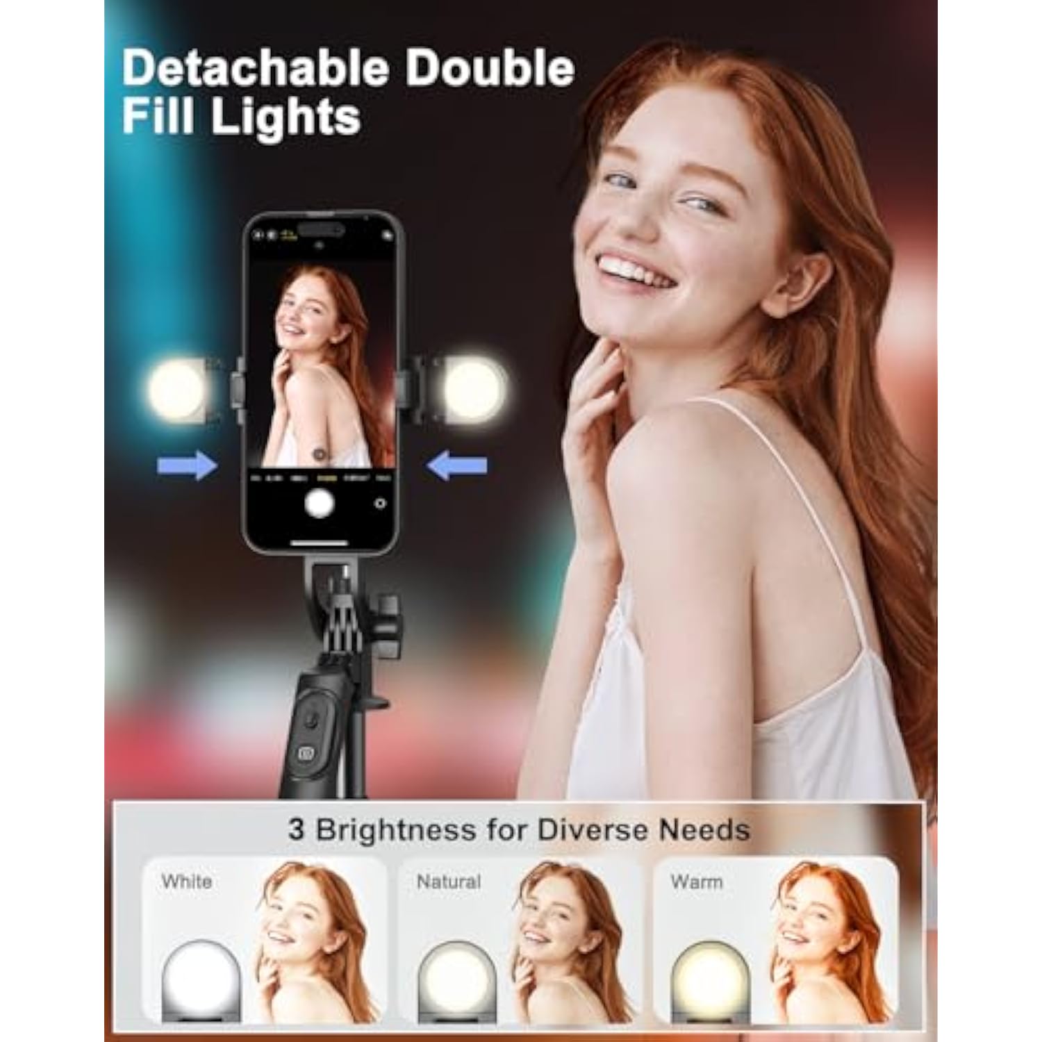 71" Phone Tripod,Tripod For Iphone With Fill Light And Rechargeable Remote,Aluminum Selfie Stick Phone Stand Compatible With Cell Phone/Camera/Ring Light/Dji/Gopro