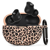 Beats Studio Buds/Beats Studio Buds Plus Silicone Case Cover with Keychain - Khaki/Leopard Floral Print