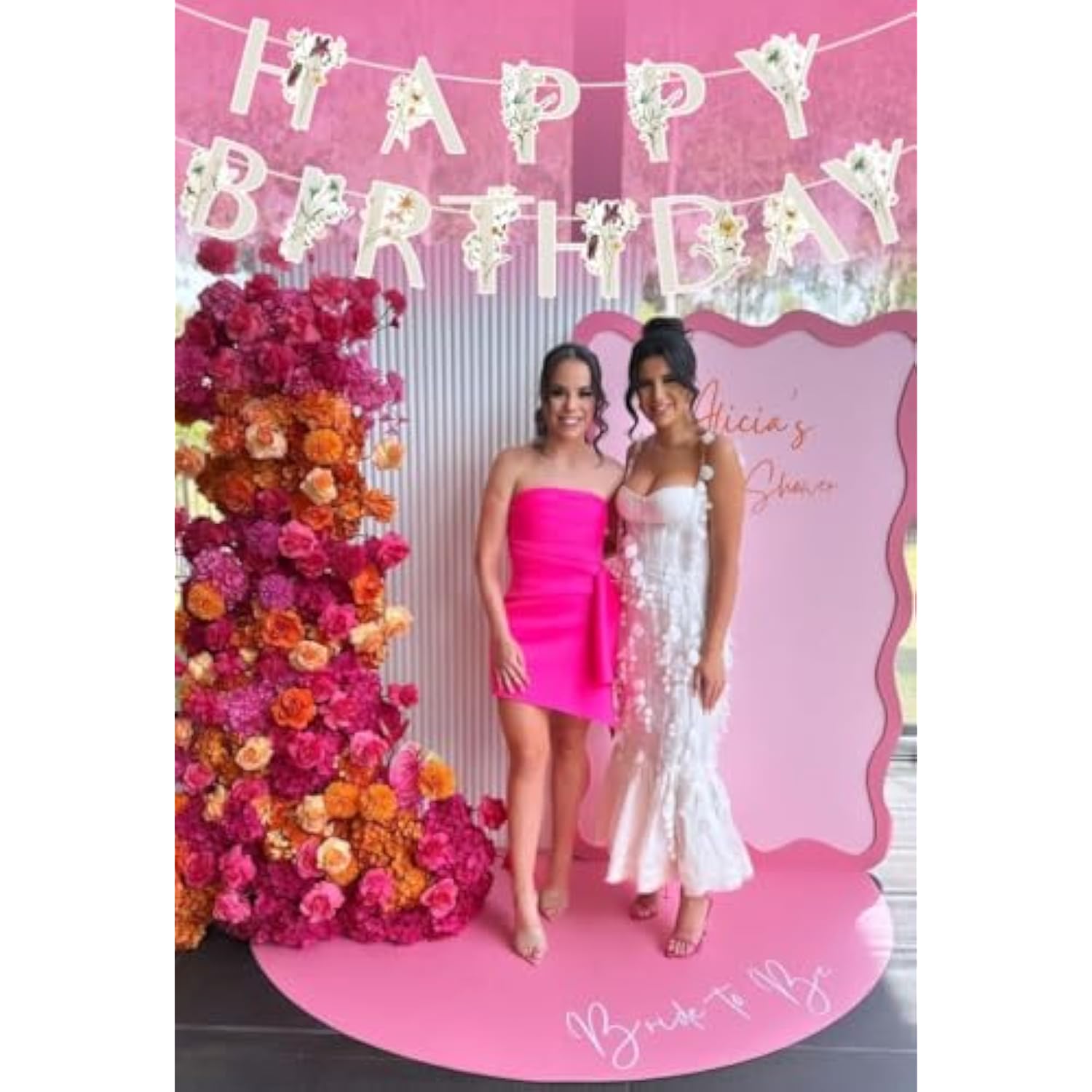 Wildflower Happy Birthday Banner, Baby In Bloom Floral Banner For Baby Shower Decor Women Girls Party Decorations Favors Supplies.