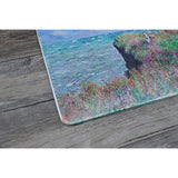 - Art Mouse Pad - Natural Rubber Mousepad With Famous Fine Art Painting Of Cliff Walk At Pourville By Claude Monet - Stitched Edges - 9.5X7.9 Inches