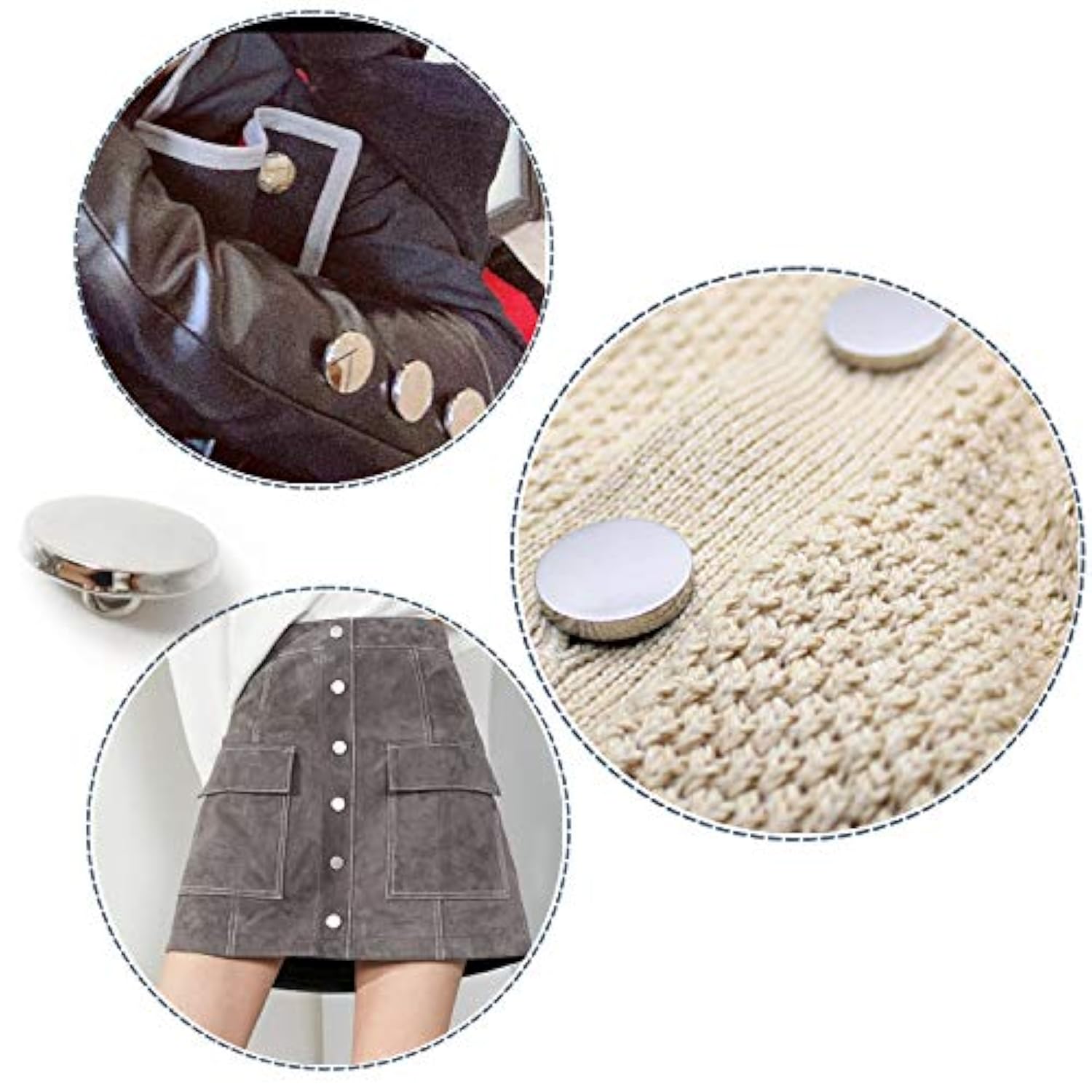 50Pcs Metal Round Flat Buttons Coat Jacket Shirt Trousers Buttons For