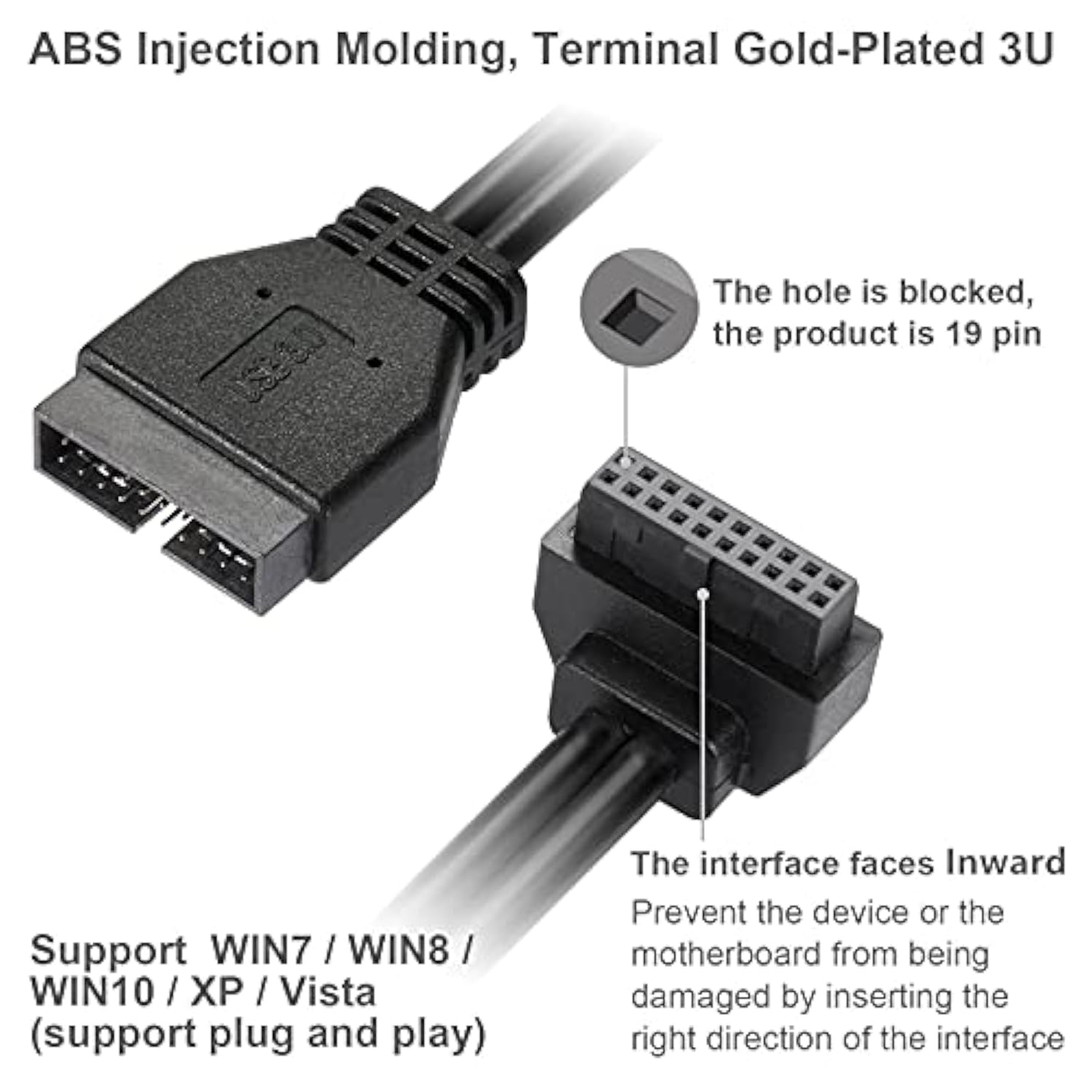 Sata Usb Extension Cable Usb 3.0 Motherboard Front 19Pin Male To Female Extens