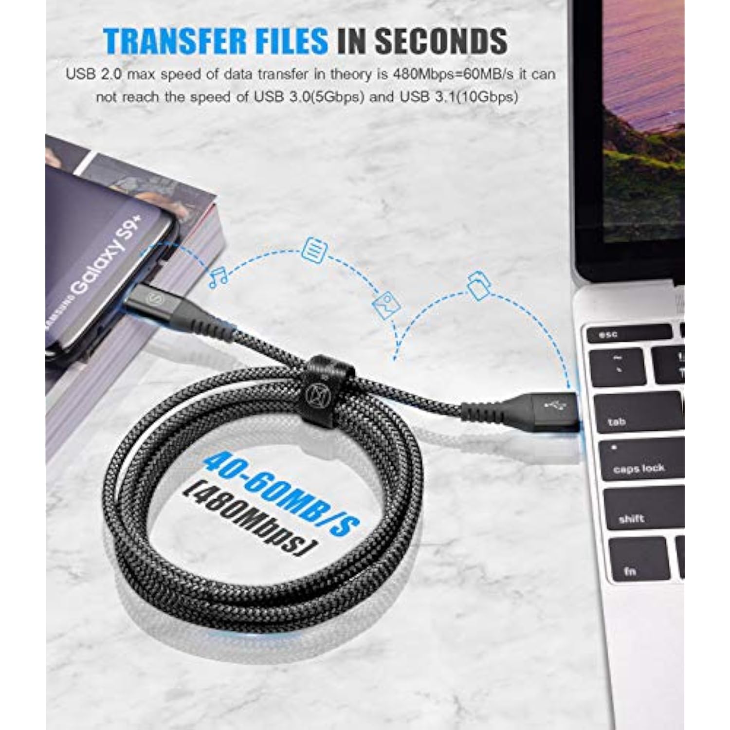Usb Type C Cable 3.1A Fast Charging [3Pack,10Ft+6.6Ft+3.3Ft], Usb-A To Usb-C C