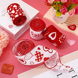 36 Yard Happy Valentine'S Day Wired Edge Ribbon Red White Love Hearts