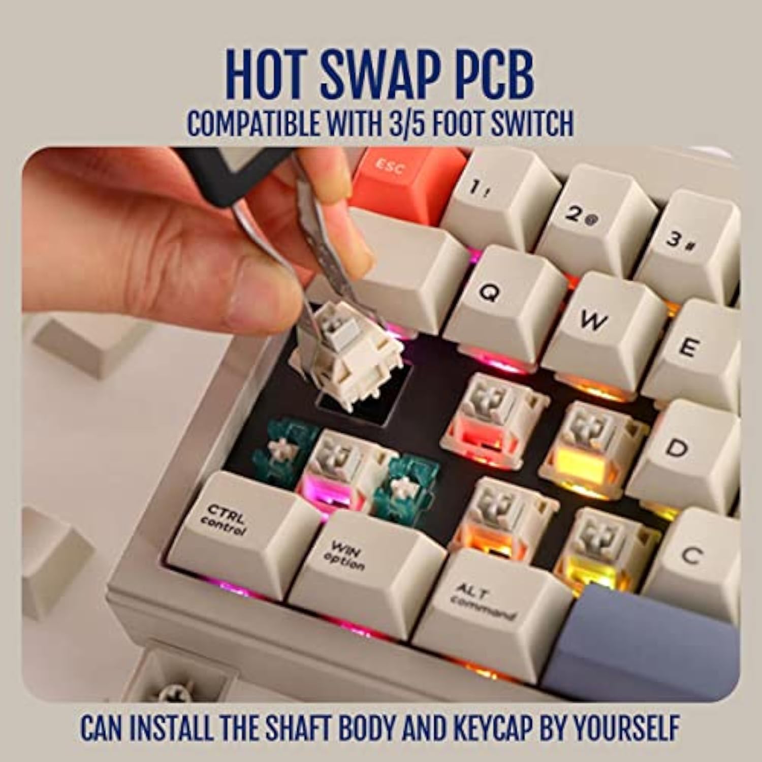 V65 V2 Wireless Hot Swappable Mechanical Keyboard, 65% Gasket Mount Aluminum C