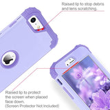 For Se 2022 Case And Se 2020 Case, Heavy Duty 3 In 1 Full Body Rugged Shockproof Hybrid Hard Pc Soft Rubber Case For Se 3Rd/2Nd Gen, Light Purple/Lavender