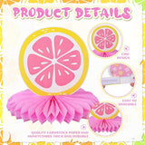 9 Pcs Pink Lemonade Party Honeycomb Centerpieces Lemon Honeycomb Cente