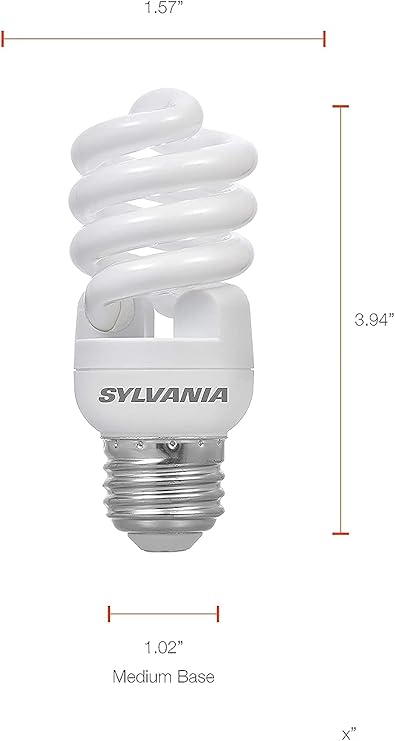 13W T2 Twist CFL Light Bulbs 60W Equivalent E26 Medium Base 2700K Soft White 850 Lumens 8 Pack