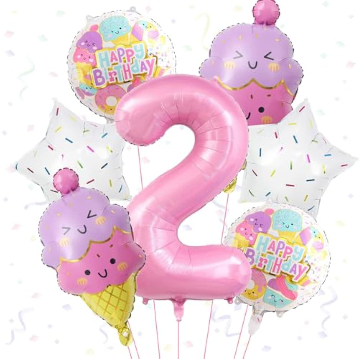 Pink Ice Cream Number 2 Balloon Ice Cream Theme Party Decor