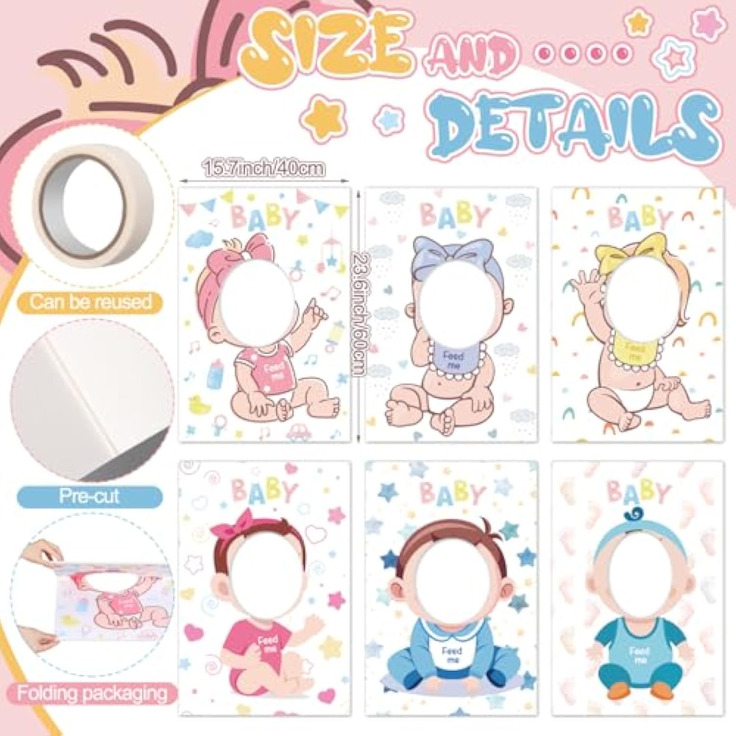 6 Pcs Baby Shower Games Feed Me Baby Shower Games Funny Bridal Party Activities Twerk Play For Gender Reveal Party Favors