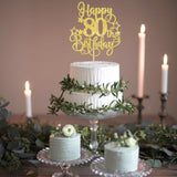 Happy 80th Birthday Cake Topper Glitter Gold Cheers to 80 Party Decor