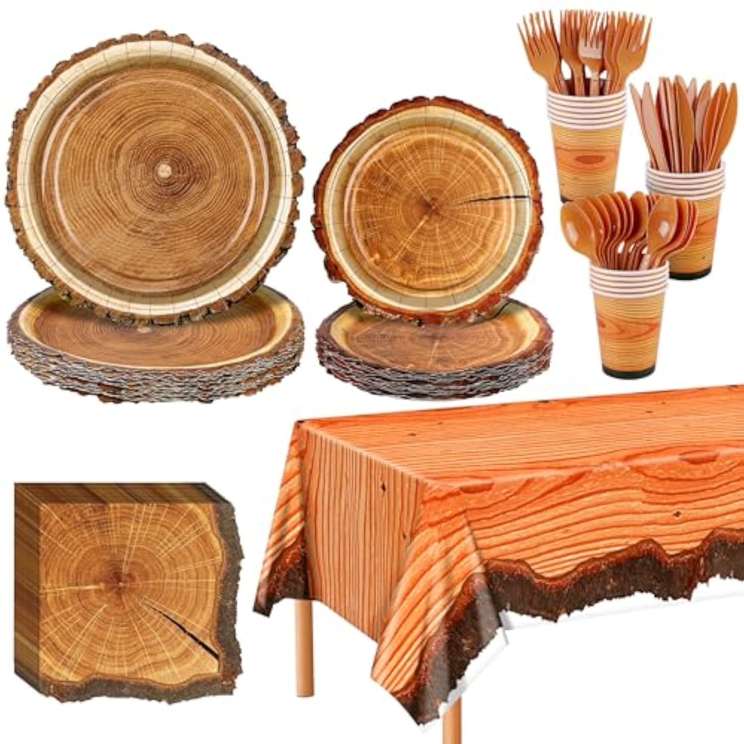 129pcs Camping Birthday Party Supplies Camo Hunting Tableware Decor