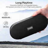 Pa1 Bluetooth Speaker With 20W Stereo Sound, 25H Playtime, Ipx7 Waterproof Portable Wireless Speaker With Eq Mode App Control, Dual Pairing For Home, Outdoor Travel, Black