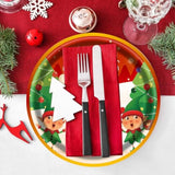 50Pcs Christmas Paper Plates, 7 Inch Dessert Plates With Merry Christmas Letters, Party Decoration Supplies