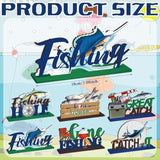 6 Sets Fishing Table Decor Summer 3D Fishing Table Decor Gone Fishing Party Wooden Fishing Theme Centerpieces Fisherman Friends Mas Party Decor For Birthday Baby Shower Party Decorations
