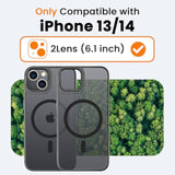 For Iphone 13 Case,Iphone 14 Case With Screen Protector, [Compatible With Magsafe] Ultra Slim Translucent Matte Shockproof Protection Phone Cover-Black