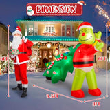 Christmas Green Big Monster Inflatable Decorations, 6Ft Light Up Inflatable Christma Outdoor Decorate Build-In 6 Led, Ch
