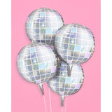 Iridescent Disco Ball Foil Balloons - 4 Pk, 22" | Last Disco Bachelorette Decorations, Groovy Birthday Party Supplies, 70S Baby Shower, Nye, Space Cowboy