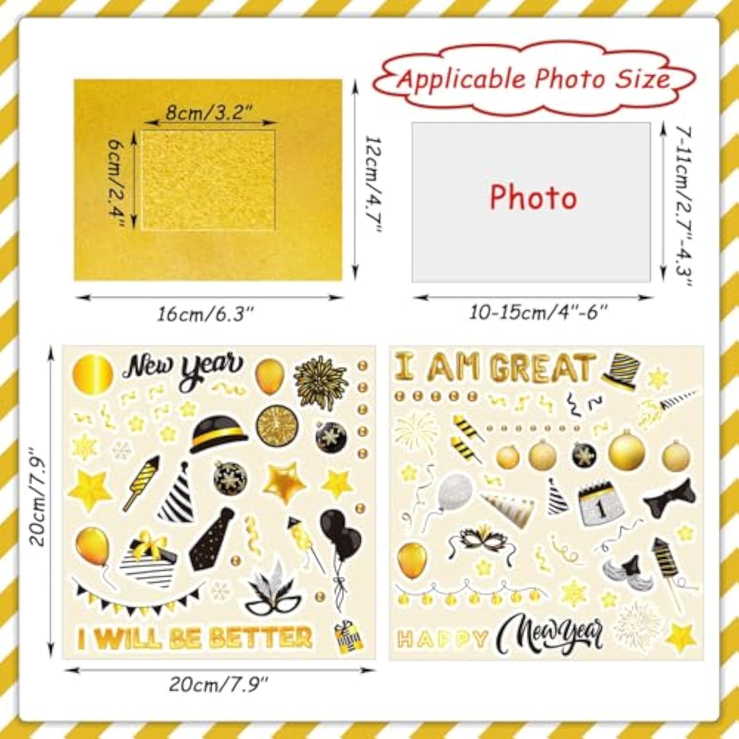 30 Packs Happy New Year Craft Kits For Kids, 2026 New Year Picture Frame Diy Craft Art New Year Party Favor Decor Home Classroom Game Activities