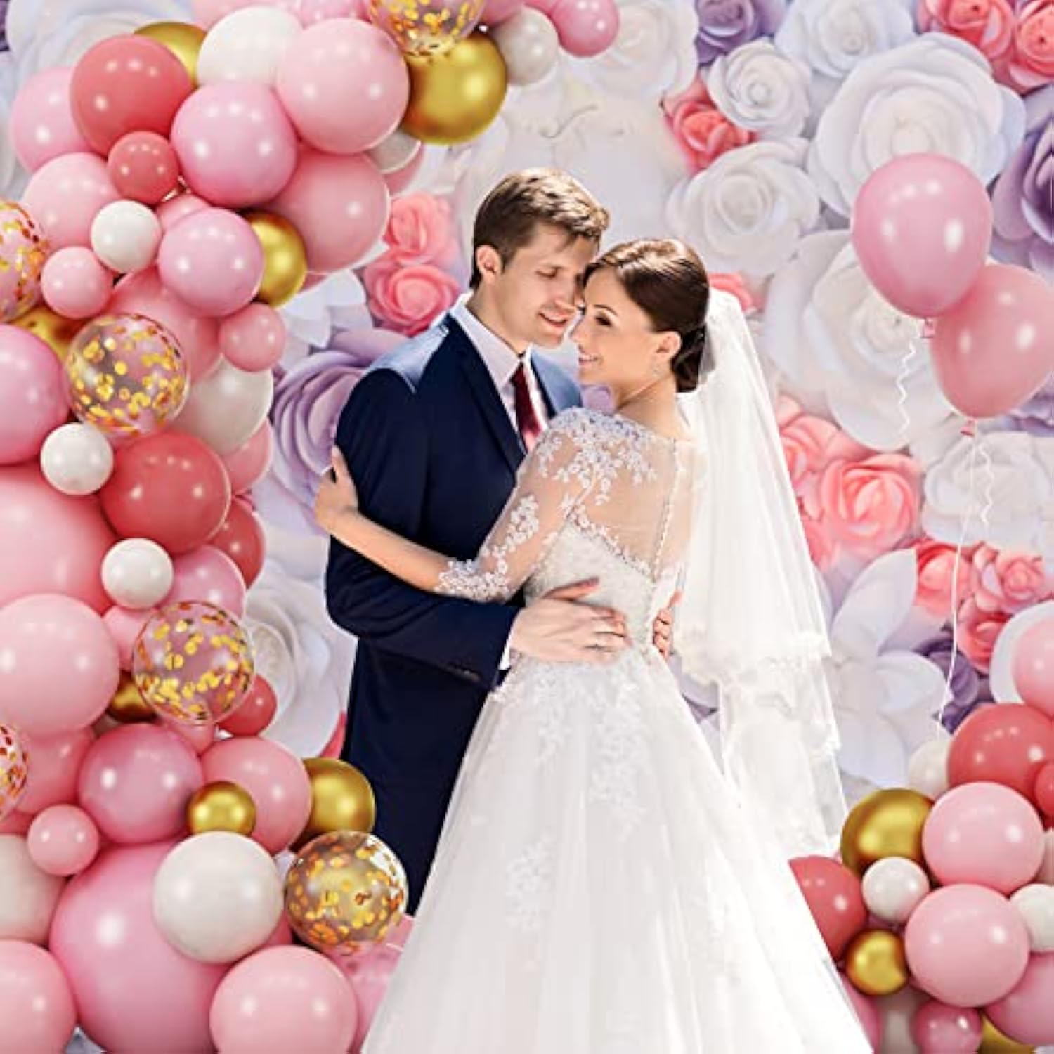 Pink & Gold Balloon Arch Kit – 159pcs for Weddings, Birthdays, Baby Showers and More