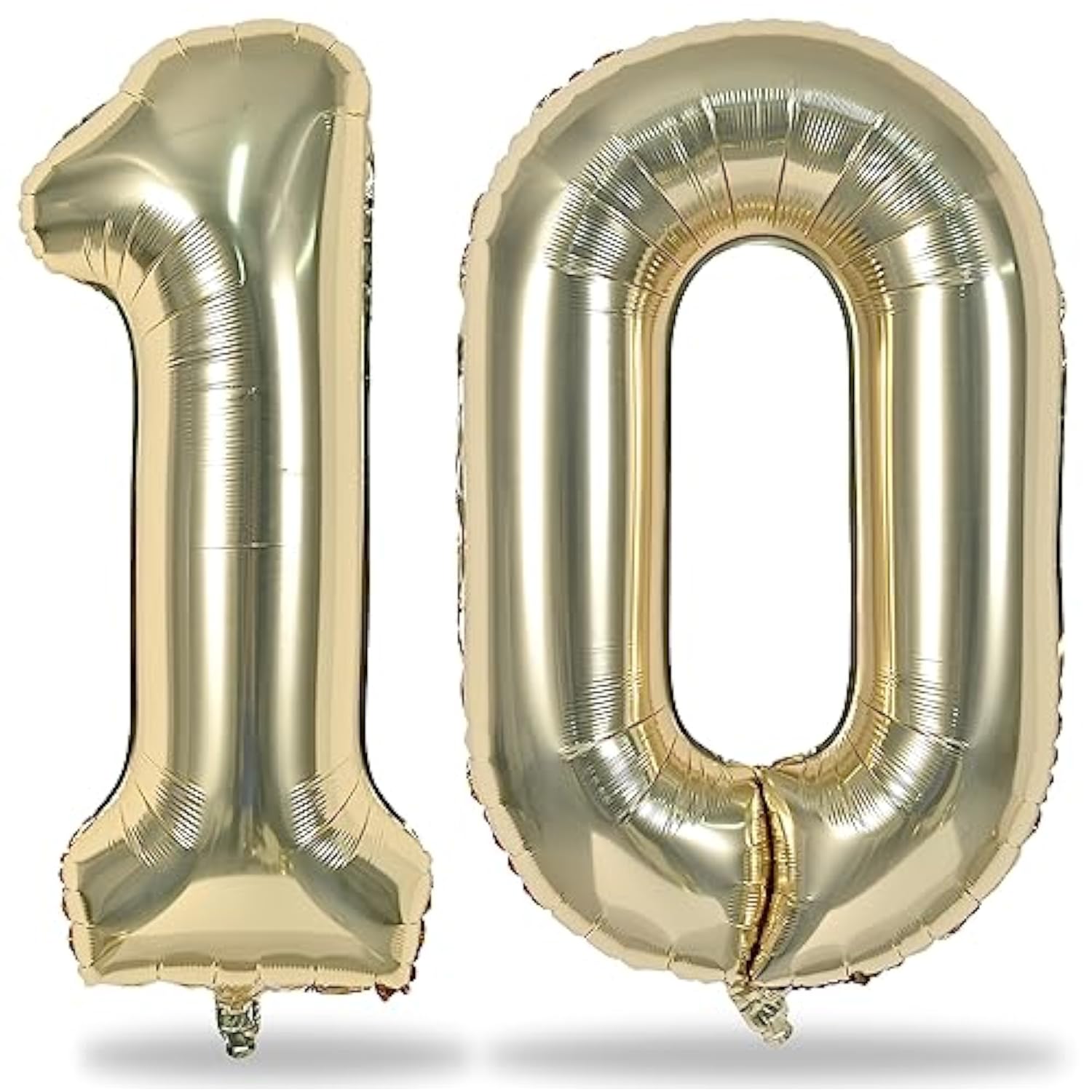 Champagne Gold Number 10 Balloons For 10Th Birthday Decorations, 40 Inch Light Gold Helium Foil Number 1 & 0 Balloons For Girls Boys, 10Th Birthday Balloons For Women Men Anniversary Party Supplies