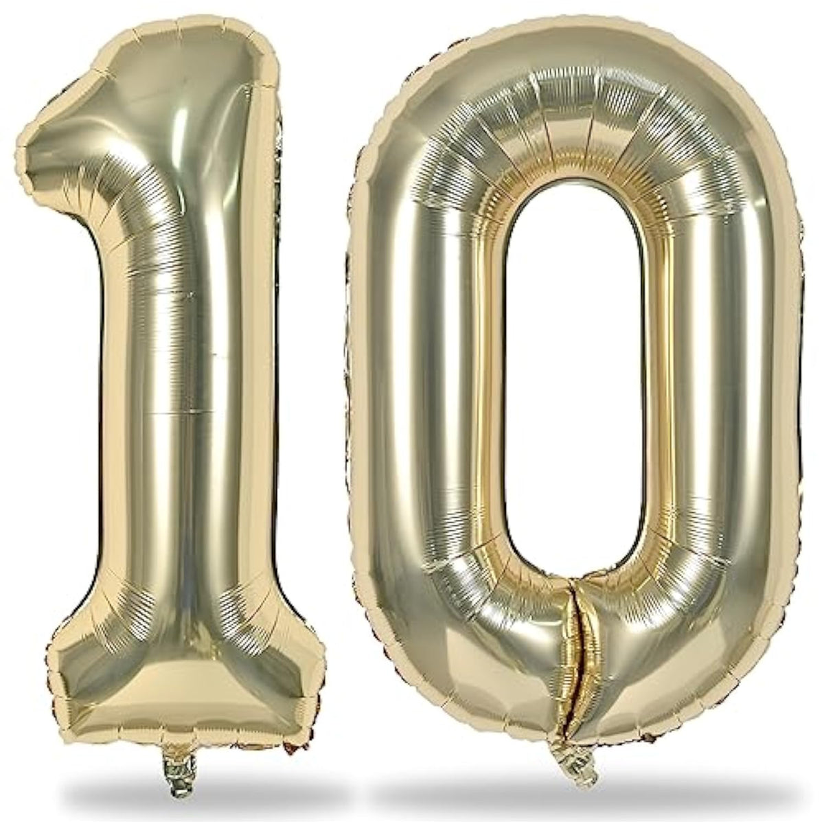 Champagne Gold Number 10 Balloons For 10Th Birthday Decorations, 40 Inch Light Gold Helium Foil Number 1 & 0 Balloons For Girls Boys, 10Th Birthday Balloons For Women Men Anniversary Party Supplies