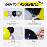 Bat-Themed Balloon Garland Kit – 133PCS Black, Yellow & Silver for Birthday or Baby Shower