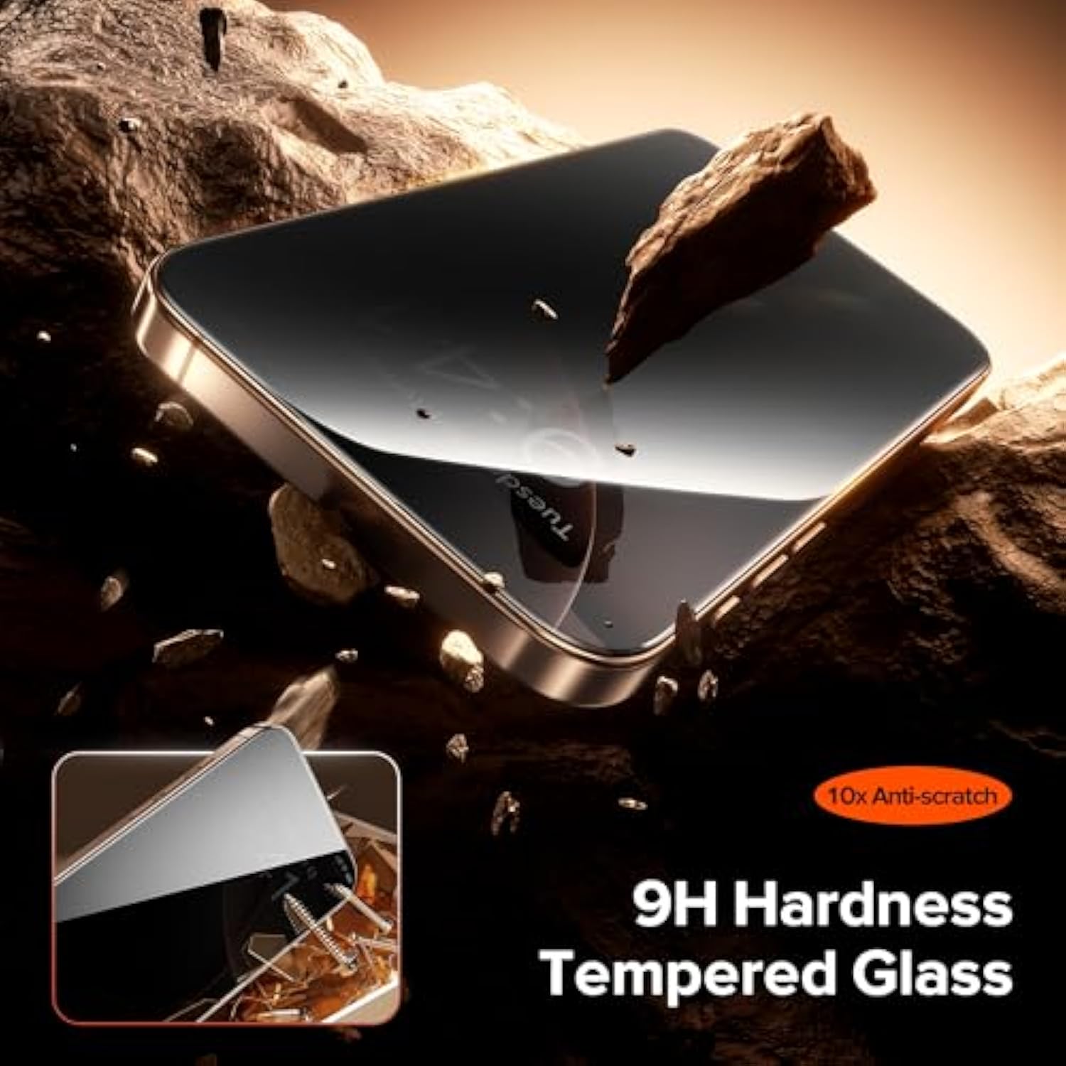 3 Pack Privacy Screen Protector For Iphone 16 Pro, [One-Pull Installation] Military-Grade Shatterproof & Ultra Durable 9H Hardness, Anti-Spy Tempered Glass, Bubble-Free, Case Friendly