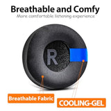 Replacement Earpads Ear Cushion Compatible With Jabra Revo Wireless/Wired I Thicker Memory Foam (Cooling Gel Fabric)