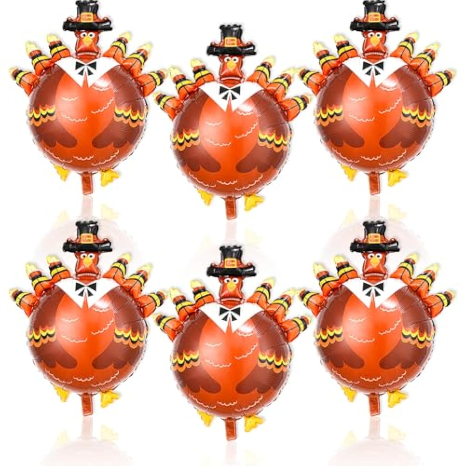 Thanksgiving Party Decorations 6Pcs 32Inch Large Turkey Mylar Balloons for Fall Party Decor