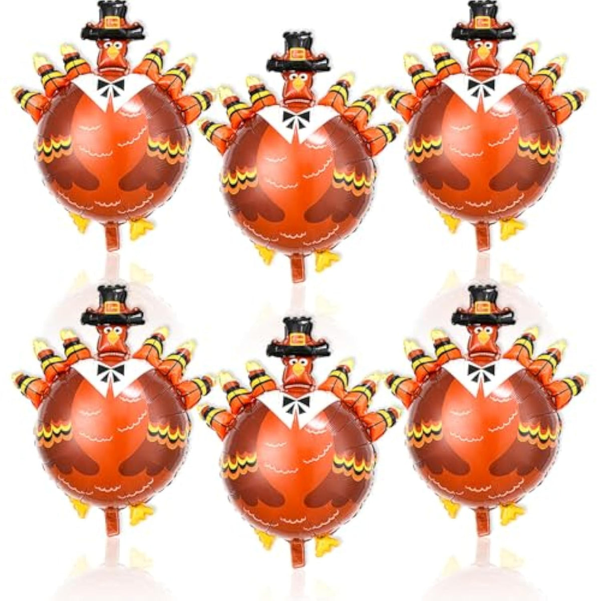 Thanksgiving Party Decorations 6Pcs 32Inch Large Turkey Mylar Balloons for Fall Party Decor