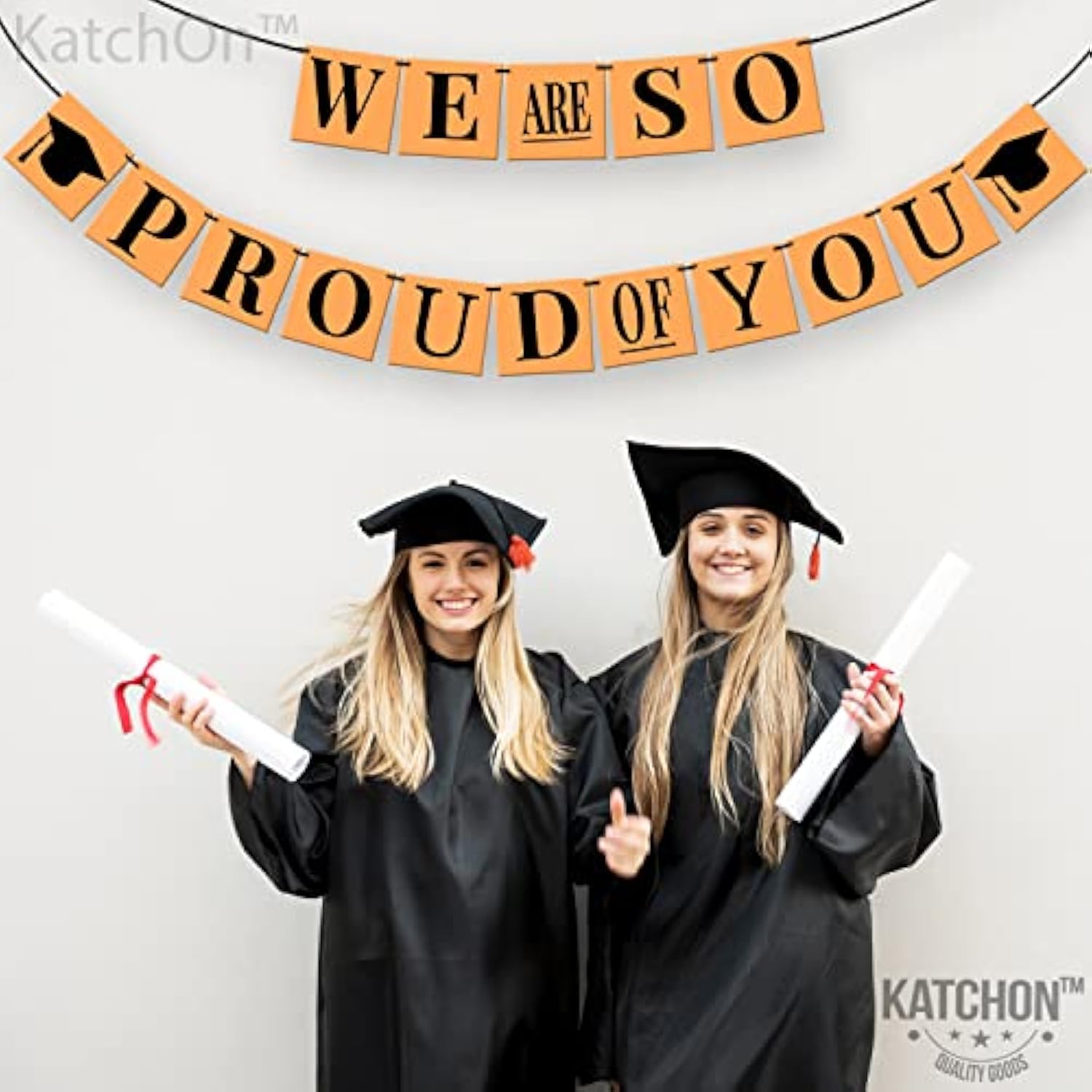16" Gold "We Are So Proud of You" Balloons Banner for Graduation 2025