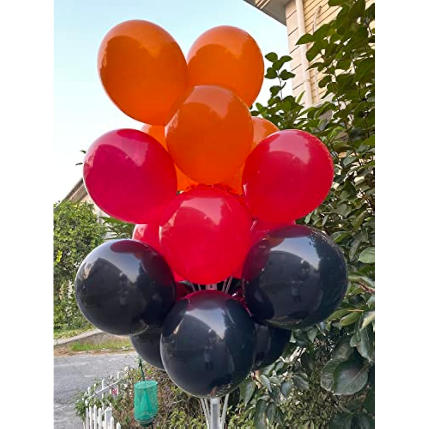 60pcs 12in Black Orange Red Latex Balloons for Graduation Halloween & Party