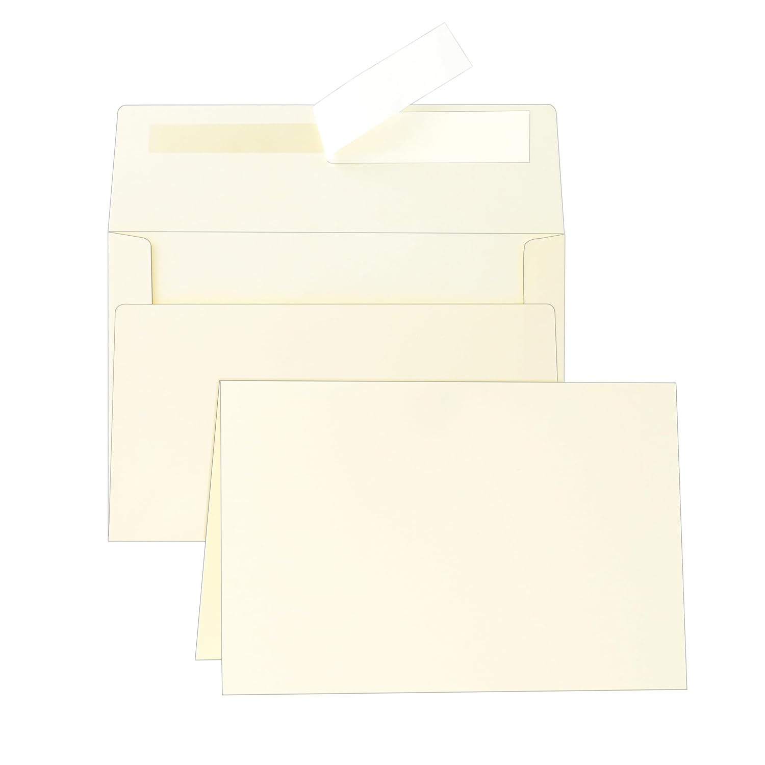 100 Packs Cream Blank Greeting Cards With Envelopes 5 X 7 Heavyweight Folded Ivory Cardstock And A7 Envelopes Printable Self Seal For Diy Invitations, Birthday Party, Baby Showers, Mailing