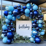 Navy & Royal Blue Balloon Arch Kit – Double Stuffed Metallic Garland for Parties and Events
