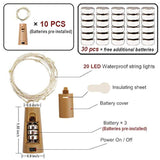 Wine Bottle Lights With Cork Switch [10 Pack] | Easy-To-Use 3.3Ft 20 Led Bottle Lights | Universal Size Cork Lights For