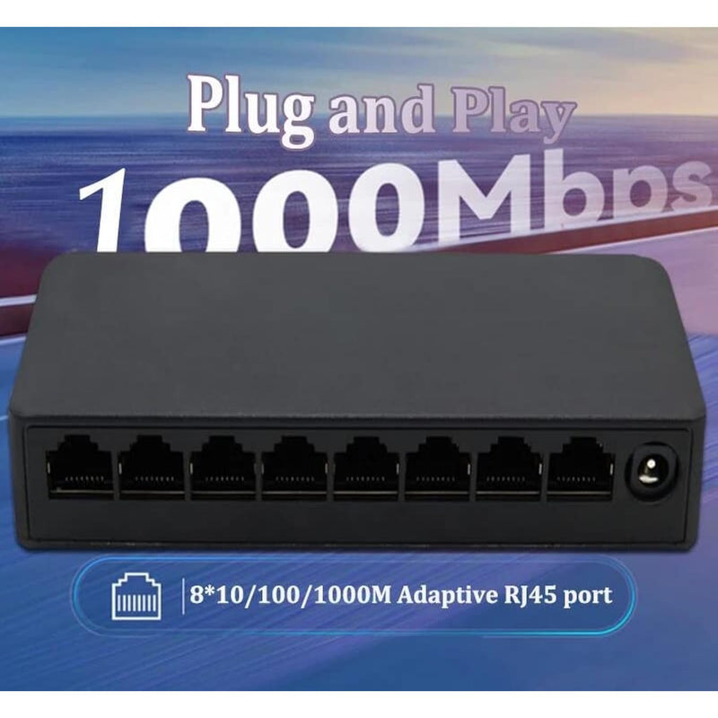 8-Port Gigabit Ethernet Switch |Low-Power |Plug And Play |100/1000M| Rj45 Lan