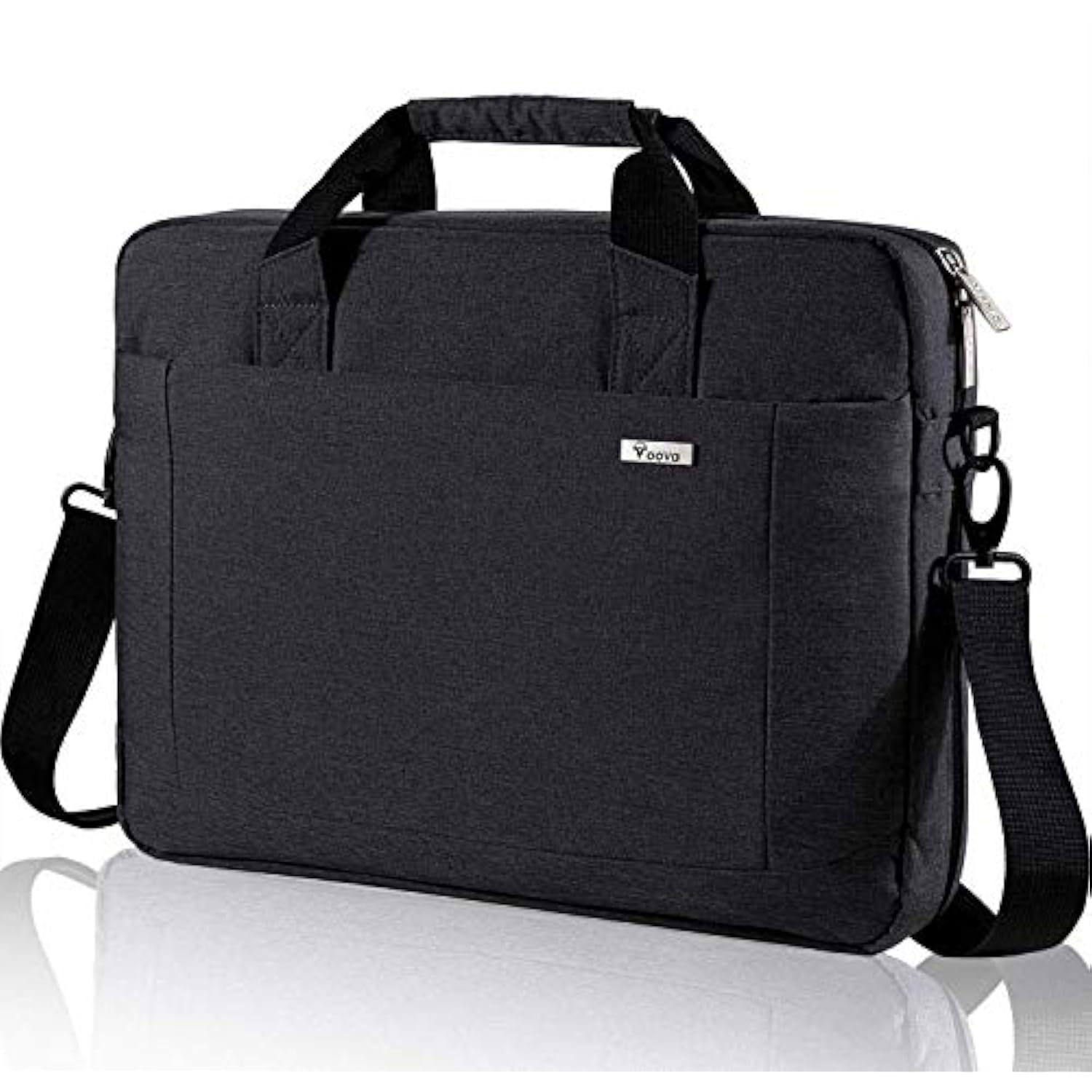 Voova Laptop Bag Case 17 17.3 Inch Computer Sleeve Messenger Bag with Shoulder Strap Expandable Waterproof Large Capacity Business Briefcase for Work Travel Fit 17-18” Laptop, Men Women, Black