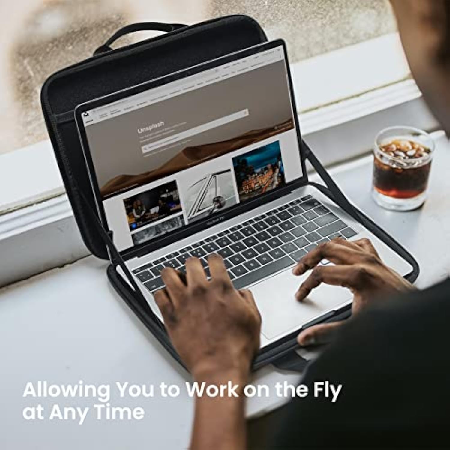 tomtoc Slim Hard Case for 13-inch MacBook Air M3 2024 M2/A2681 M1/A2337, MacBook Pro 2022-2016 M2/A2686 M1/A2338, Organized Protective Shoulder Bag with Tablet Pocket for Up to 11 iPad Air/Pro