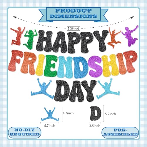 Happy Friendship Day Banner - NO DIY Friendship Day Party Decorations For Men Women Best Friends Party Décor