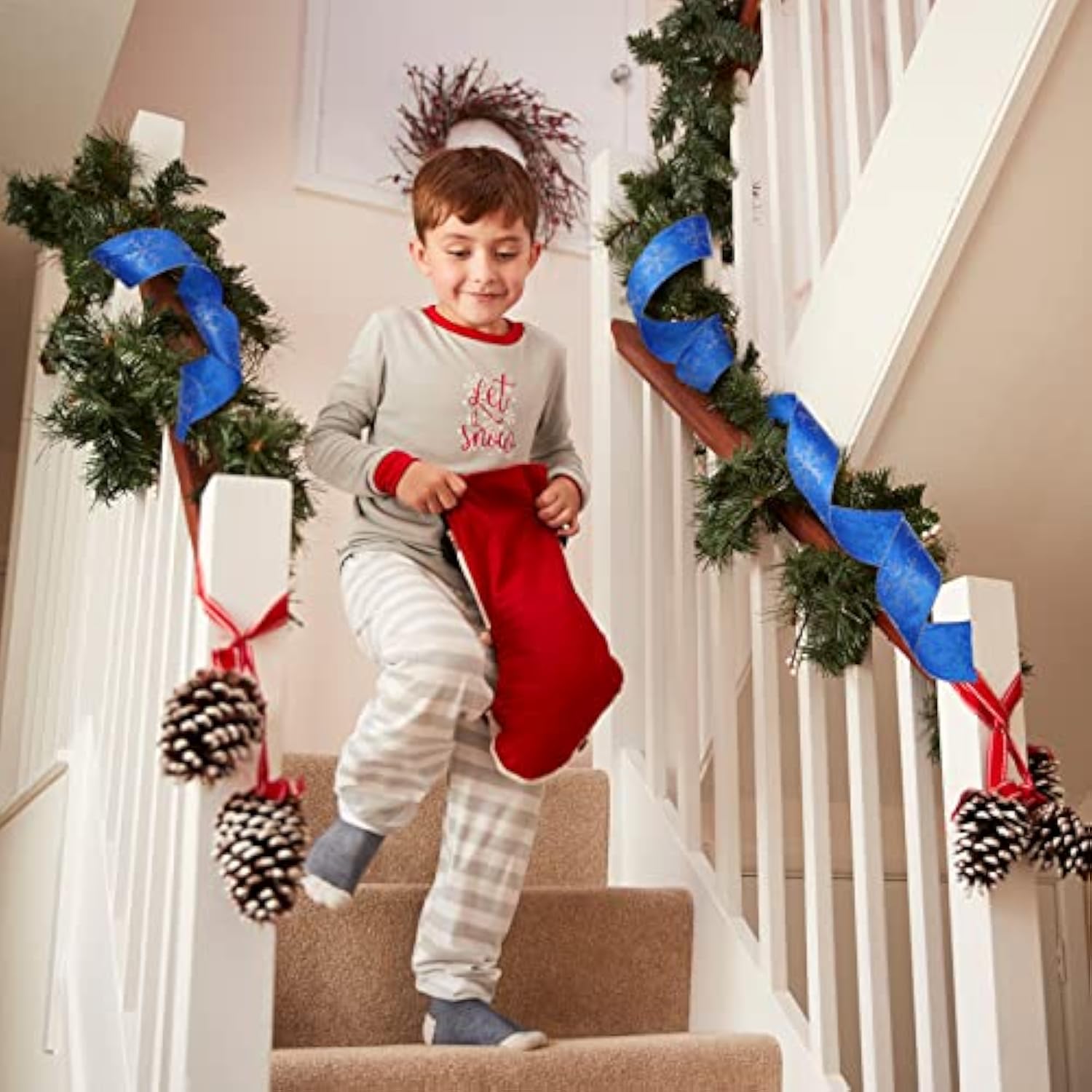 Christmas Snowflake Wired Ribbon, 2.5 Inches X 12 Yards 2 Rolls Satin