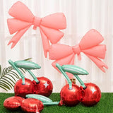8 Pcs Cherry On Top Party Decorations 20 Inch Cherry Balloons 30 Inch Pink Big Bow Balloons For Birthday Baby Shower Wedding Theme Party Supplies