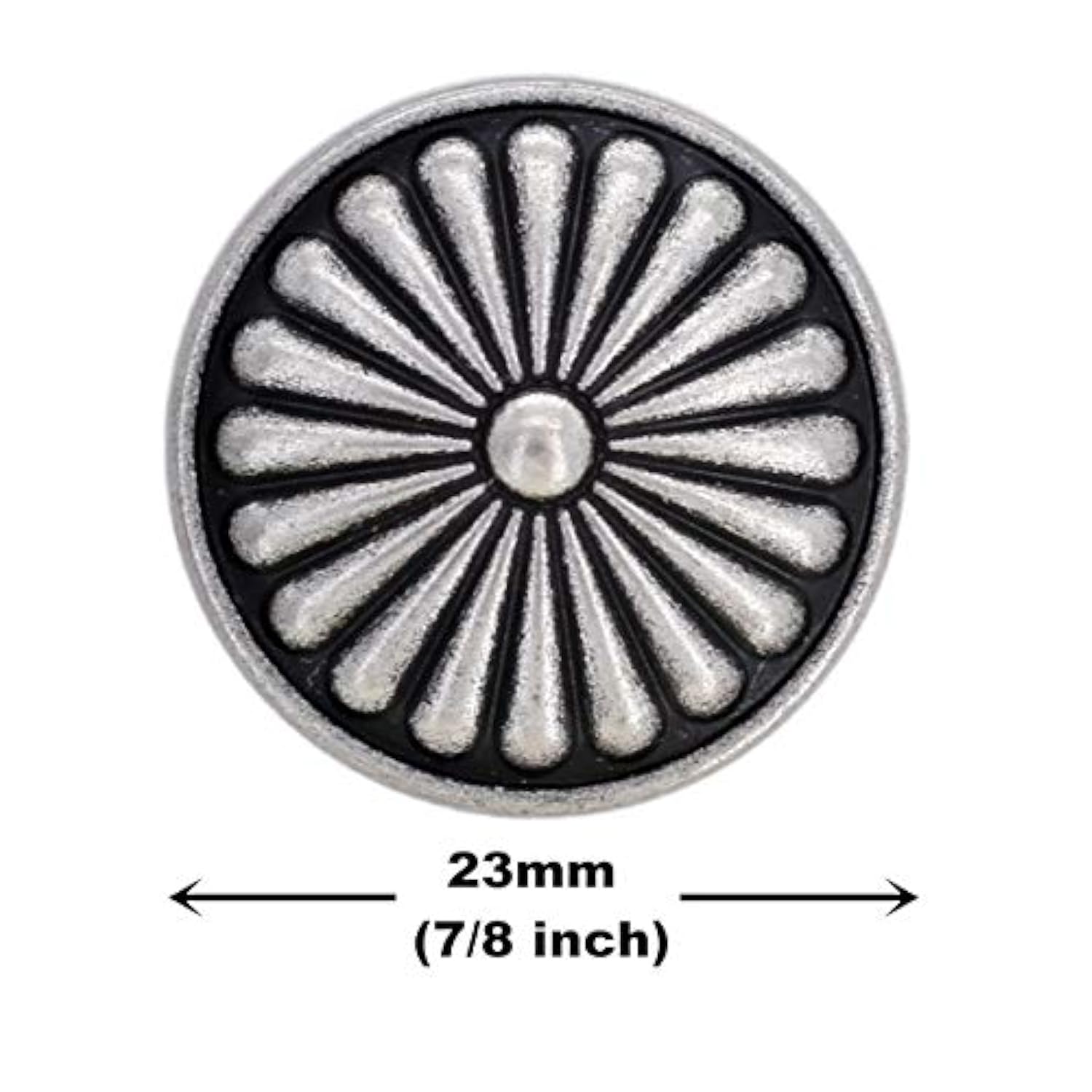 10 Pieces Flower Shield Metal Shank Buttons. 23Mm (7/8 Inch) (Antique